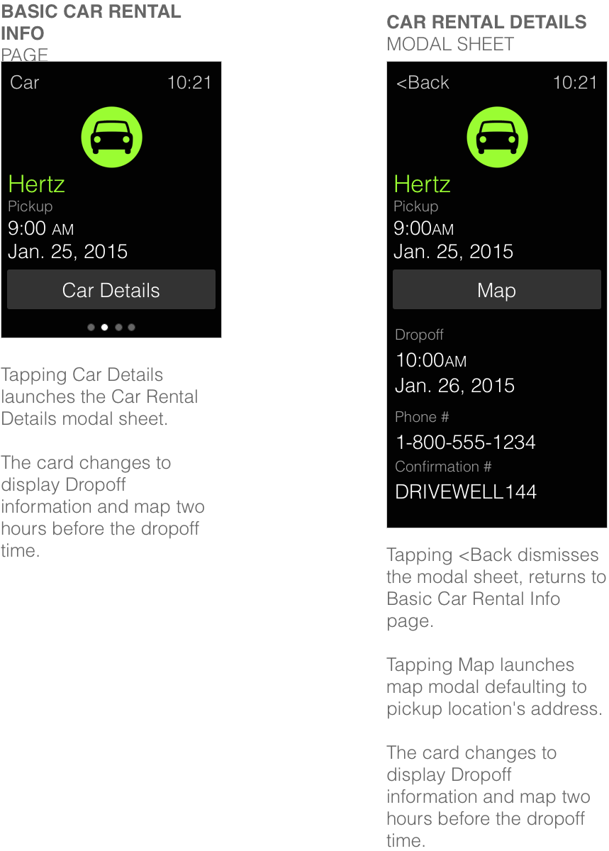 Apple Watch Car Rental Details