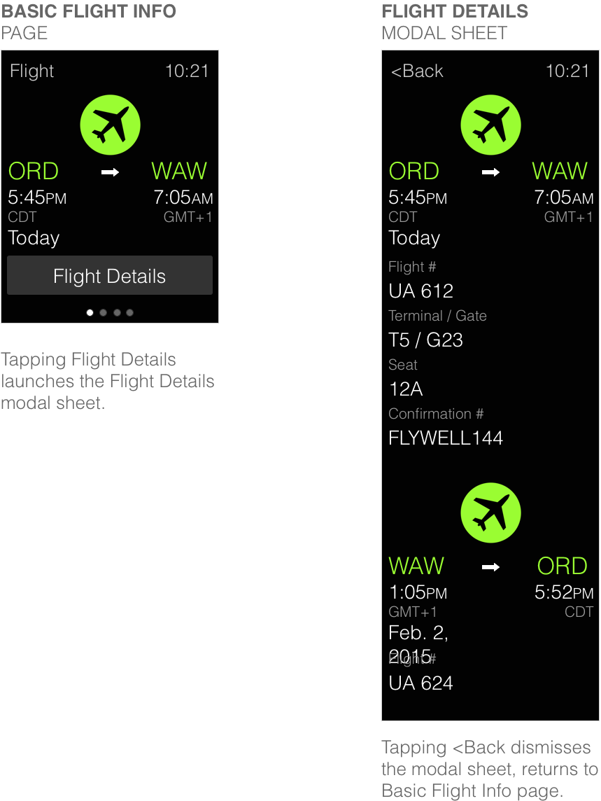 Apple Watch Flight Details
